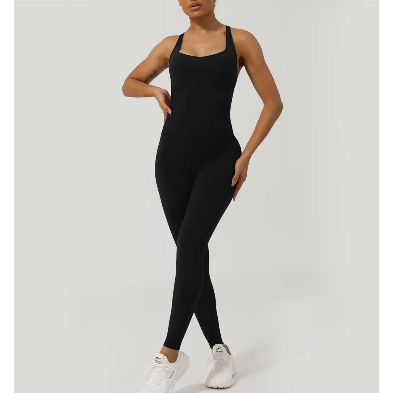 SculptFit Criss Cross Jumpsuit Black