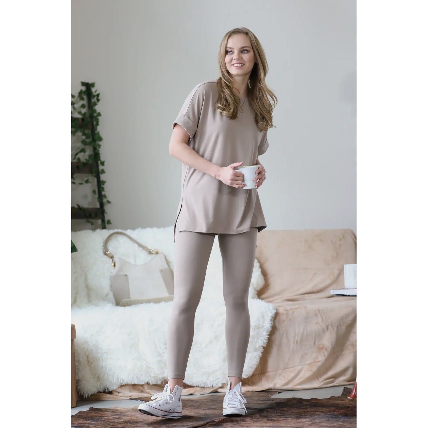 Oversized T-Shirt Set Mocha